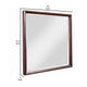 Transitional Style Rectangular Mirror with Wooden Frame, Brown