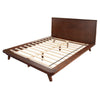 Standard King Platform Bed with Angled Legs and Grain Details, Dark Brown