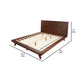 Standard King Platform Bed with Angled Legs and Grain Details, Dark Brown