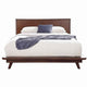 Full Platform Bed with Angled Legs and Grain Details, Dark Brown