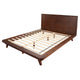Full Platform Bed with Angled Legs and Grain Details, Dark Brown