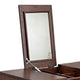 2 Drawer Vanity Desk with Flip Top Mirror and Tapered Legs, Walnut Brown