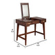 2 Drawer Vanity Desk with Flip Top Mirror and Tapered Legs, Walnut Brown