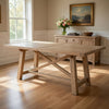 Dining Table | Cottage Style Wood | Removable Leaf | Weathered Brown