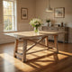 Dining Table | Cottage Style Wood | Removable Leaf | Weathered Brown