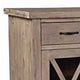 Wooden Sideboard with 3 Drawers and X Front Cabinets, Weathered Oak