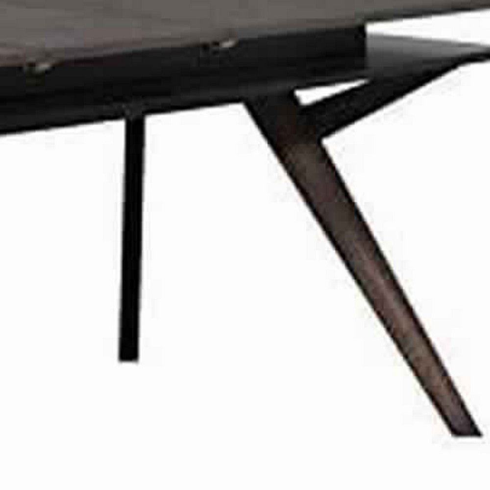 Wooden Dining Table with Extendable Leaf and Storage Shelf, Dark Brown