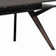 Wooden Dining Table with Extendable Leaf and Storage Shelf, Dark Brown