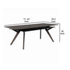 Wooden Dining Table with Extendable Leaf and Storage Shelf, Dark Brown