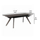 Wooden Dining Table with Extendable Leaf and Storage Shelf, Dark Brown