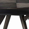 Round Wooden Dining Table with Storage Shelf, Dark Brown