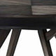Round Wooden Dining Table with Storage Shelf, Dark Brown