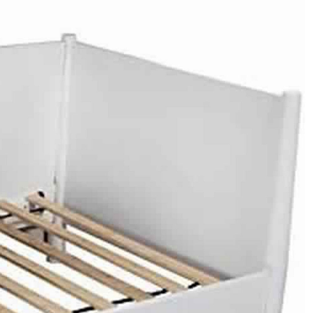 Mid Century Modern Wooden Twin Daybed with Round Legs, White