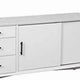 Wooden TV Console with 3 Drawers and 2 Rolling Doors, White