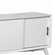 Wooden TV Console with 3 Drawers and 2 Rolling Doors, White