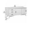 Wooden TV Console with 3 Drawers and 2 Rolling Doors, White