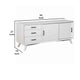 Wooden TV Console with 3 Drawers and 2 Rolling Doors, White