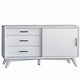 Wooden TV Console with 3 Drawers and 1 Rolling Door, White