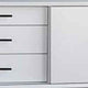 Wooden TV Console with 3 Drawers and 1 Rolling Door, White