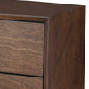 Mid Century Modern Wooden Nightstand with 2 Drawers and Slanted Legs, Brown