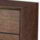 Mid Century Modern Wooden Nightstand with 2 Drawers and Slanted Legs, Brown