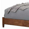 Two Tone Queen Panel Bed with Upholstered Headboard, Brown and Gray