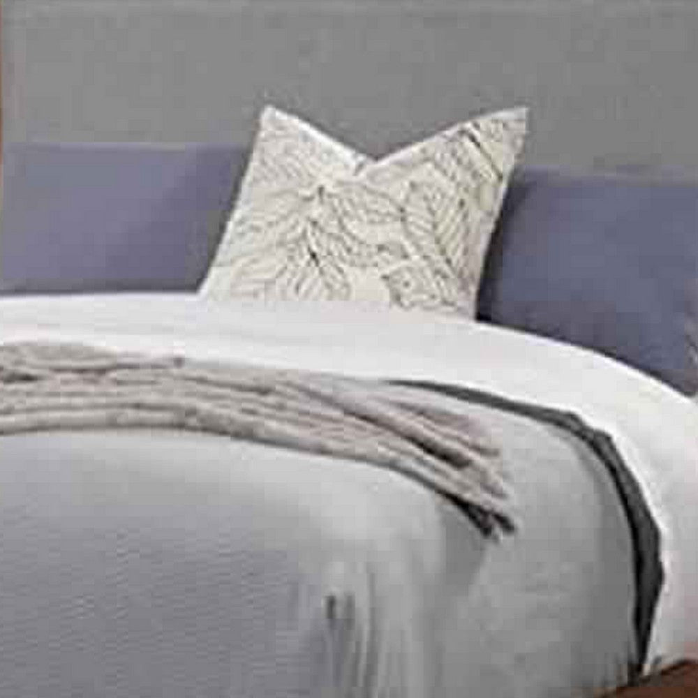 Two Tone Queen Panel Bed with Upholstered Headboard, Brown and Gray