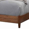 Fabric Upholstered Two Tone California King Panel Bed, Brown and Gray