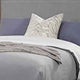 Fabric Upholstered Two Tone California King Panel Bed, Brown and Gray