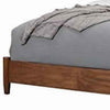 Fabric Upholstered Two Tone Eastern King Panel Bed, Brown and Gray