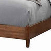 Two Tone Full Panel Bed with Upholstered Headboard, Brown and Gray