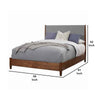 Two Tone Full Panel Bed with Upholstered Headboard, Brown and Gray