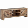 TV Console | Wood | 2 Cabinets | Open Center Shelf | Weathered Brown