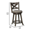 Curved Back Swivel Pub stool with Leatherette Seat,Set of 2, Gray and Brown By Casagear Home