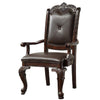Side Chair | Crowned Top Wood | Faux Leather Seating | Set of 2 | Dark Brown BM220567