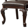 Side Chair | Crowned Top Wood | Faux Leather Seating | Set of 2 | Dark Brown BM220567