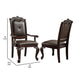 Side Chair | Crowned Top Wood | Faux Leather Seating | Set of 2 | Dark Brown BM220567