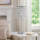 Table Lamp | Chandelier Crystal Accented | Tubular Frame | Chrome & Clear