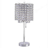 Table Lamp | Chandelier Crystal Accented | Tubular Frame | Chrome & Clear
