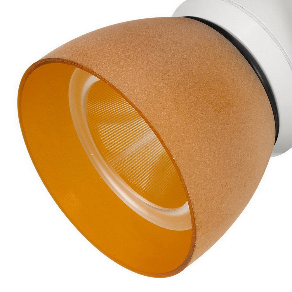 10W Integrated LED Track Fixture with Polycarbonate Head Orange and White By Casagear Home BM220626