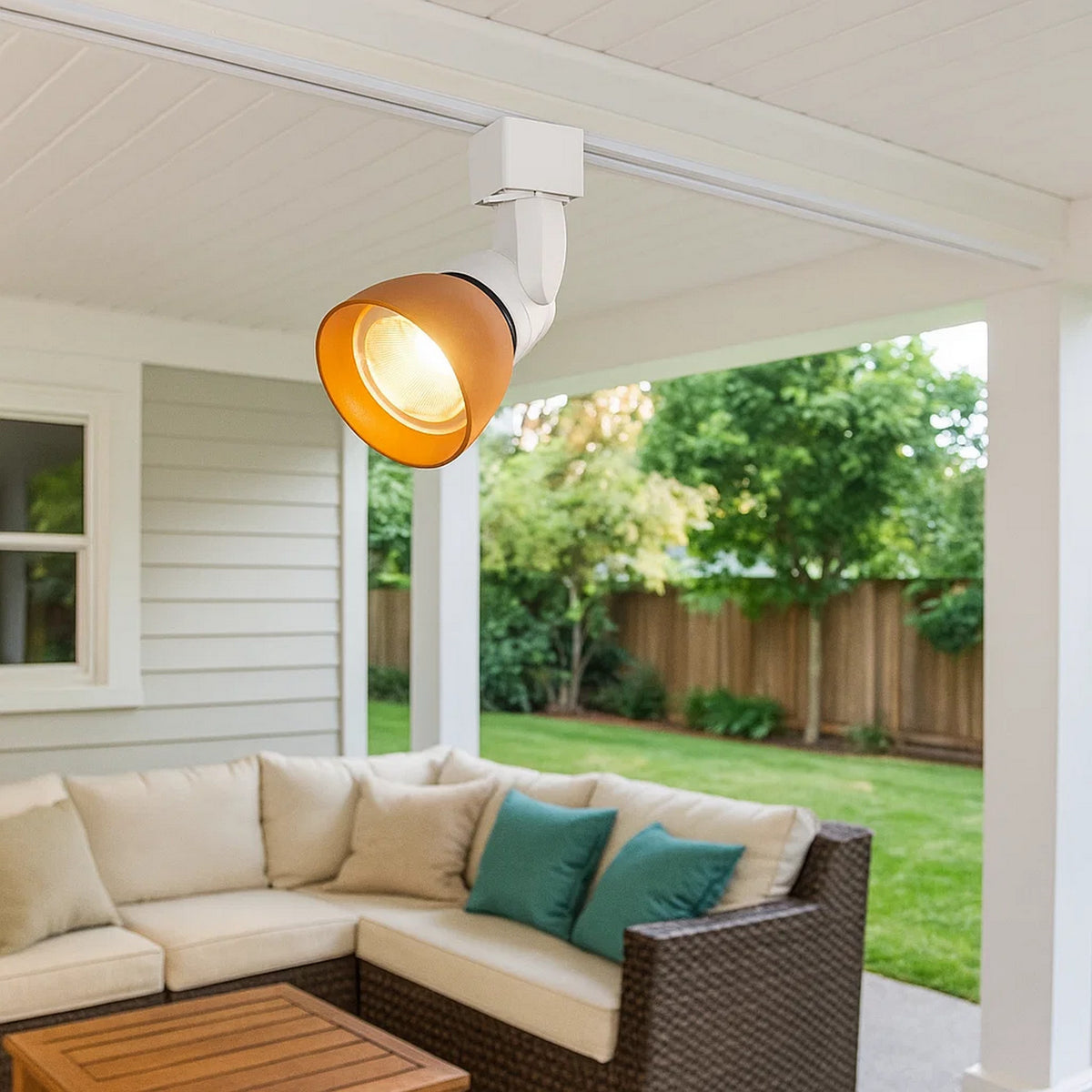 LED Track Fixture | 10W Integrated | Polycarbonate Head | Orange & White