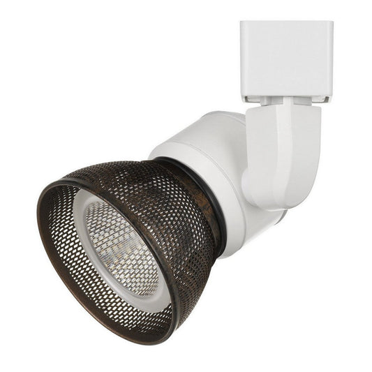 10W Integrated LED Metal Track Fixture with Mesh Head, White and Bronze By Casagear Home