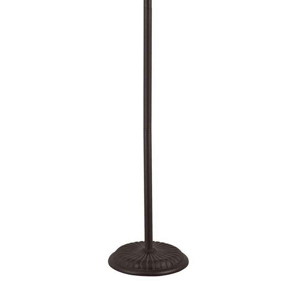 Floor Lamp | Metal | Pull Chain Switch | Paper Shade | Off White & Black