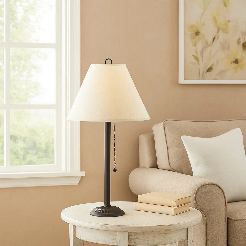 Table Lamp Set | Paper Shade Metal | Pull Chain Switch | Set of 4 | White & Black