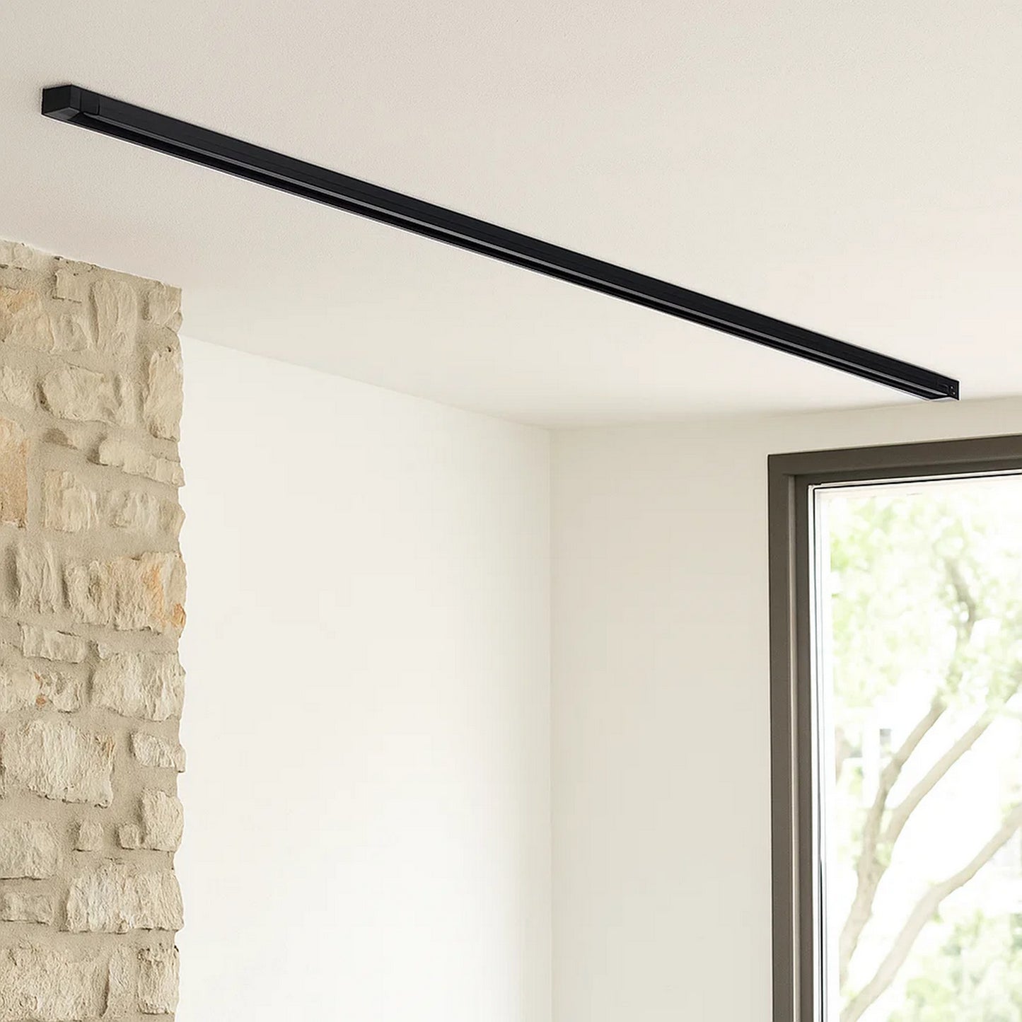 Track Lighting Extension Rod | Metal | 8 Feet | 3 Wire | Black