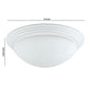 Dome Shaped Glass Ceiling Lamp with Hardwired Switch, White and Clear By Casagear Home