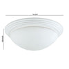 Dome Shaped Glass Ceiling Lamp with Hardwired Switch, White and Clear By Casagear Home