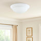 Ceiling Lamp | Dome Shaped Glass | Hardwired Switch | White & Clear