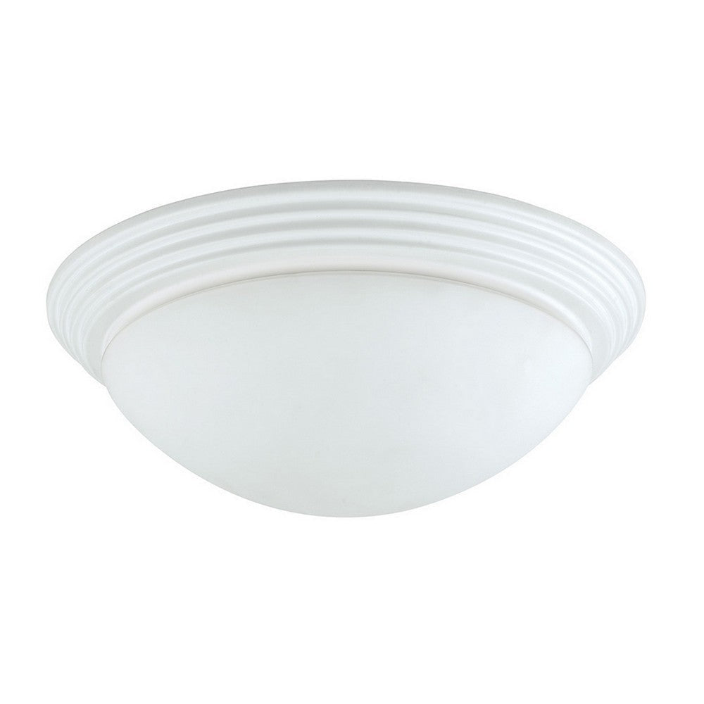 Ceiling Lamp | Dome Shaped Glass | Hardwired Switch | White & Clear