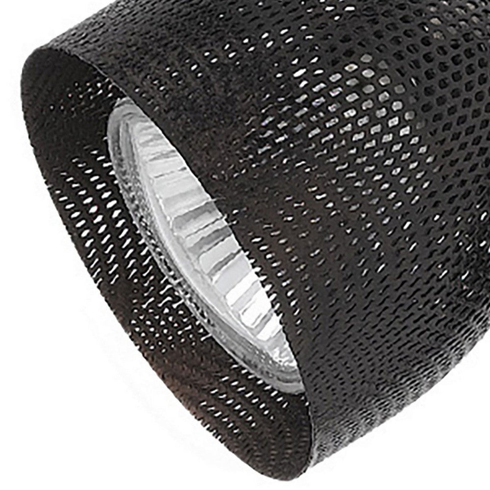 Round Metal Mesh Shade Track Light Head and Frame Black By Casagear Home BM220745